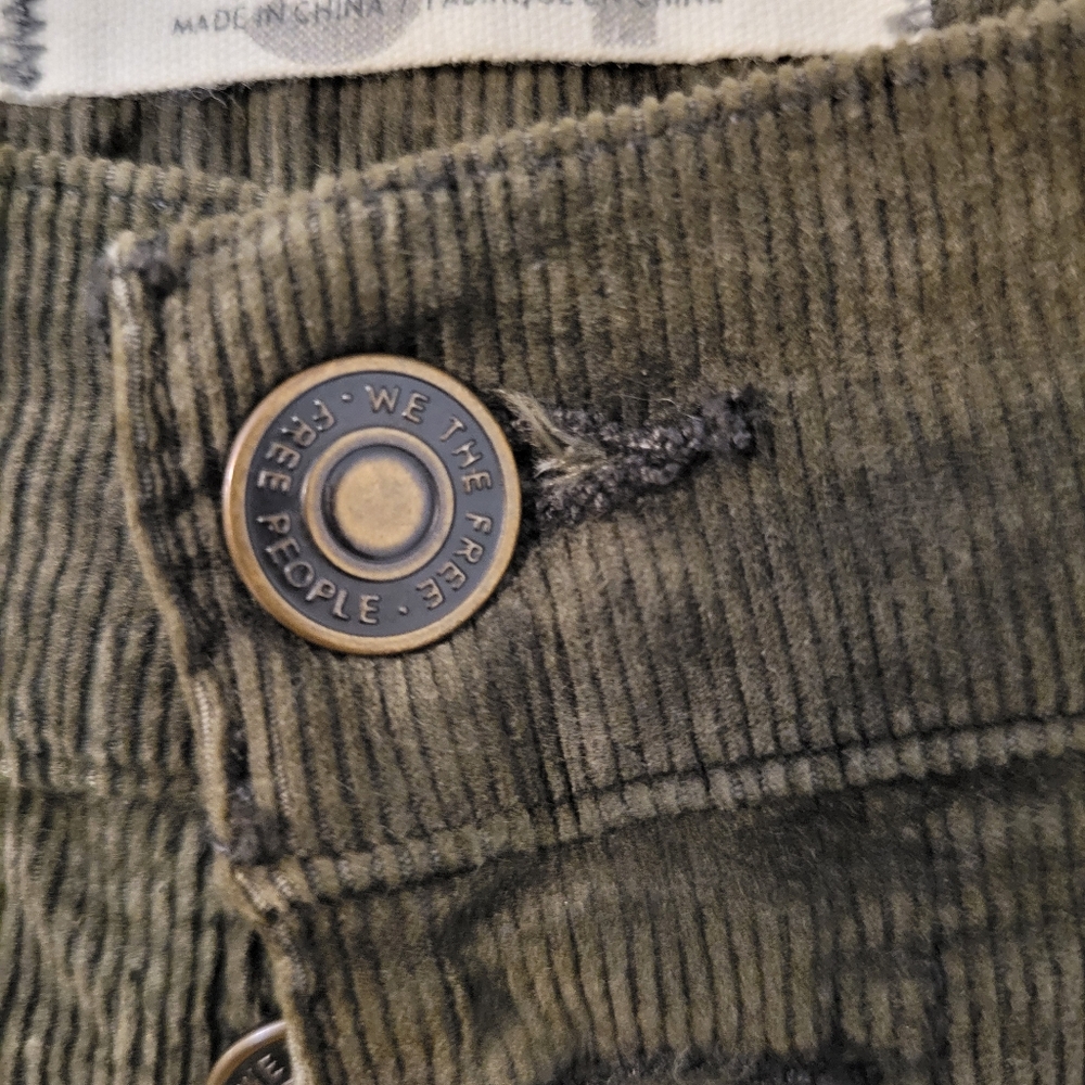 We The Free Olive Green Corduroy Skinny Bohemian Jeans/Pants. Size 31 - Picture 4 of 8